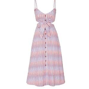 SALONI Lea Cut Out Striped B Dress with Pockets